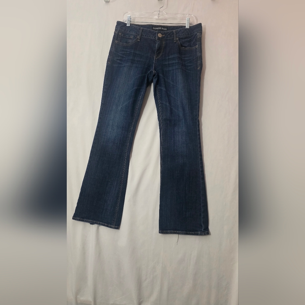 Express Jeans Boot Stella Low Rise Women's size 8s Dark Wash Blue Denim